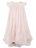 Blush Pink Lace Chiffon Curly Hem Flower Girl Dress